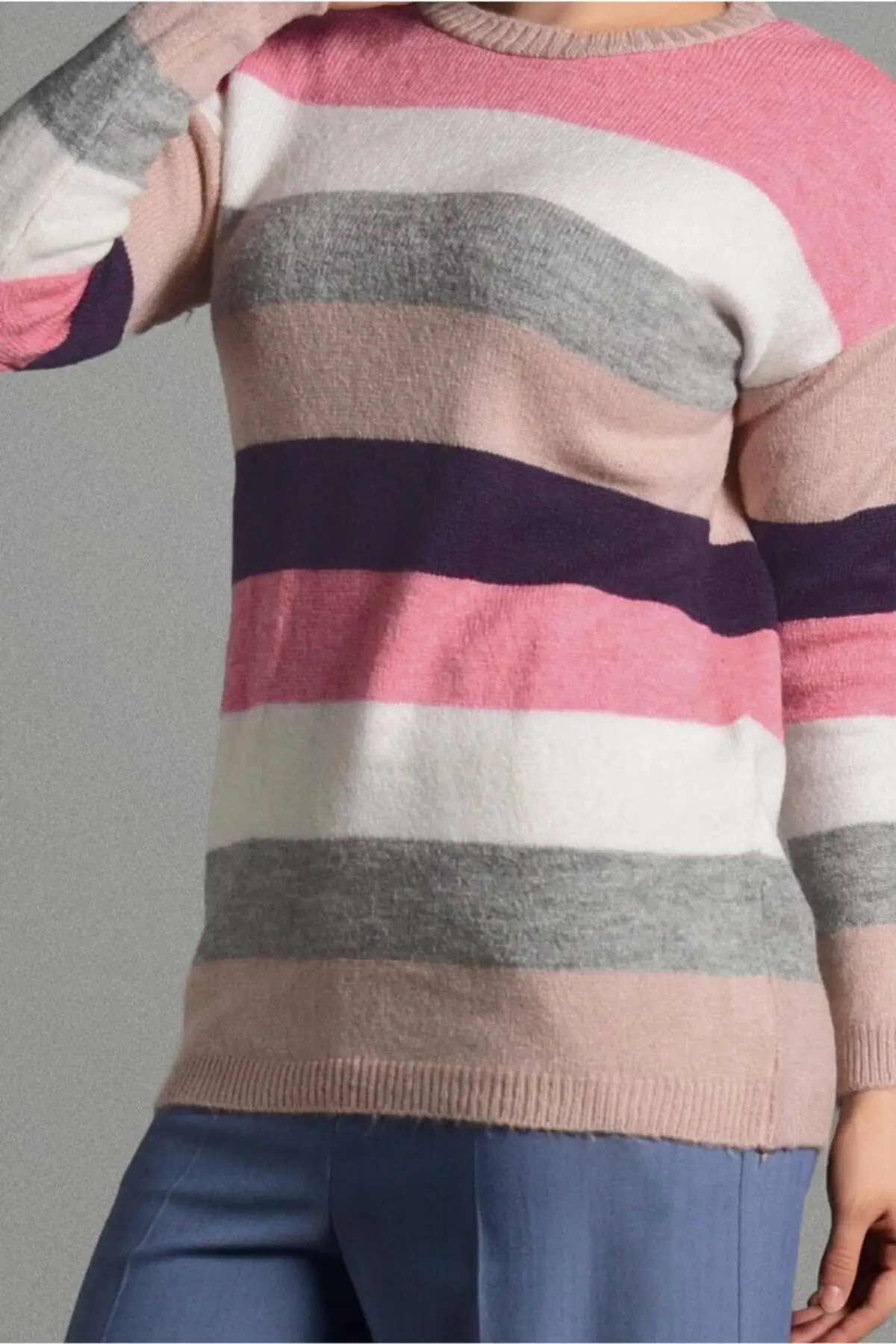 

Powder Striped Sweater Women's Sweater Women Muslim Sweater