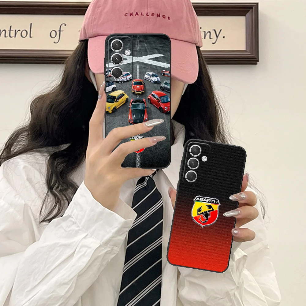 Mobile A-Abarths Phone Case for Samsung Galaxy S24 S23 S22 S21 S20 S10 S9 Plus FE Ultra Lite Black Smartphone Cover