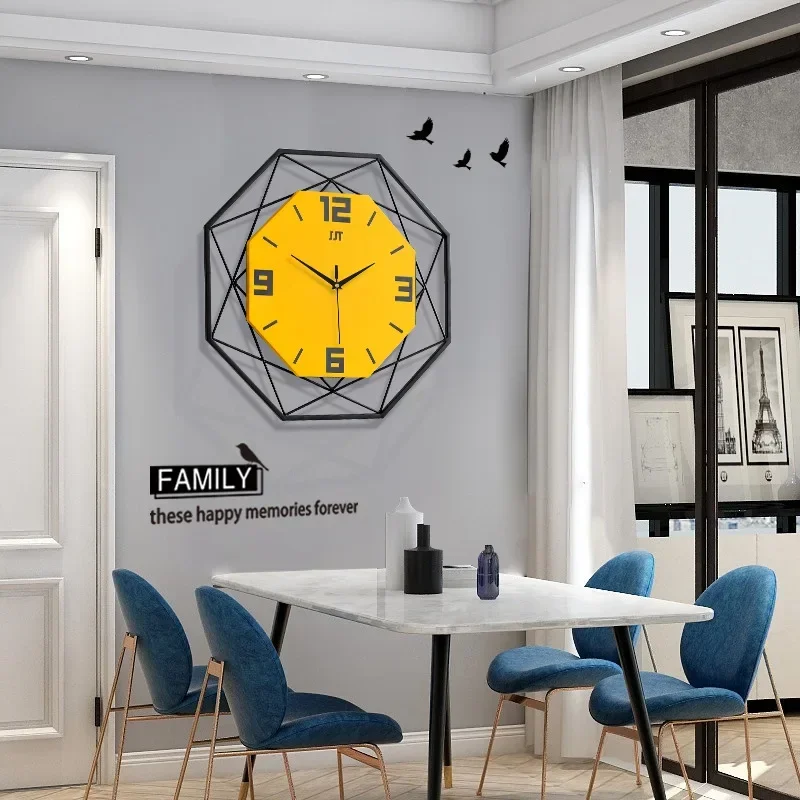 

2020 Nordic fashion clock wall clock living room creative clock household metal decoration quartz clock digital wall clock