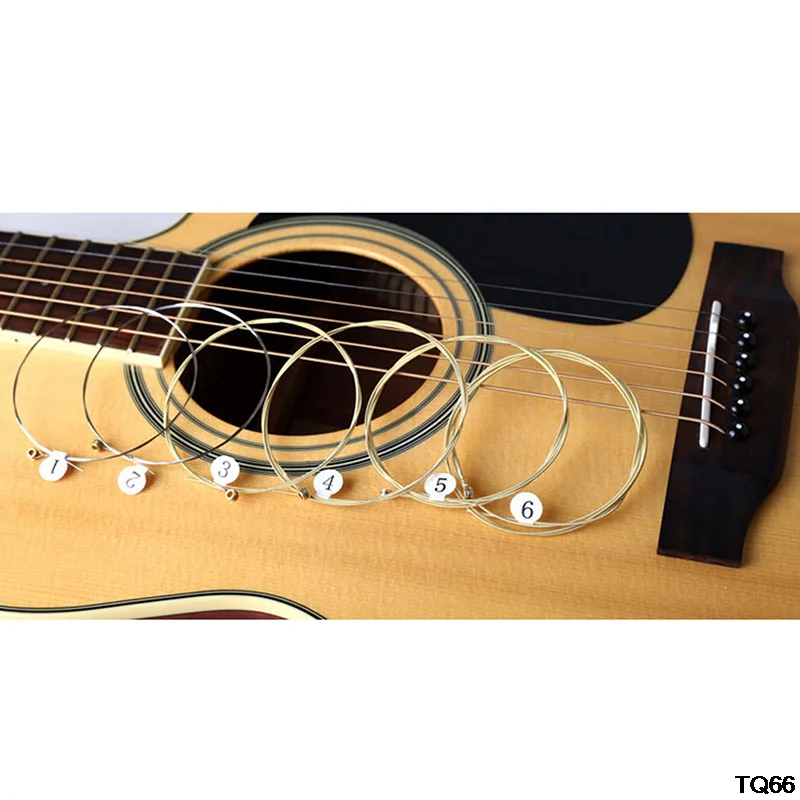 

1 Set 6 pcs Practice Nickel Plated Steel Guitar String For Acoustic Guitar Normal tension Each rope has a separate plastic wrap