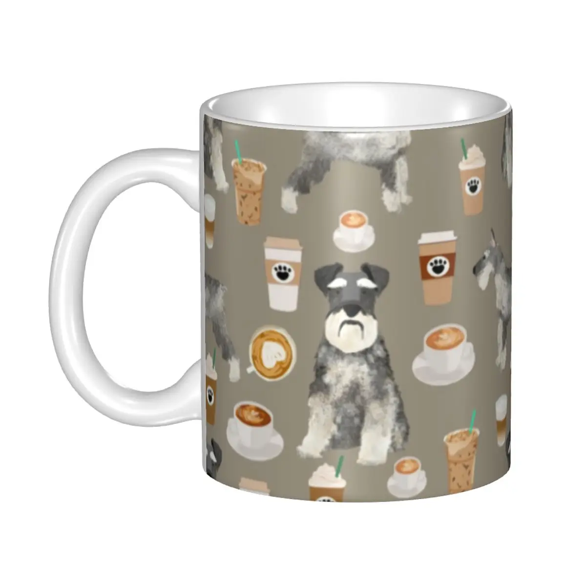 

Schnauzer Coffee Dog Breed Pet Art Pure Breed Cafes Coffee Mug DIY Customized Ceramic Tea Milk Mug