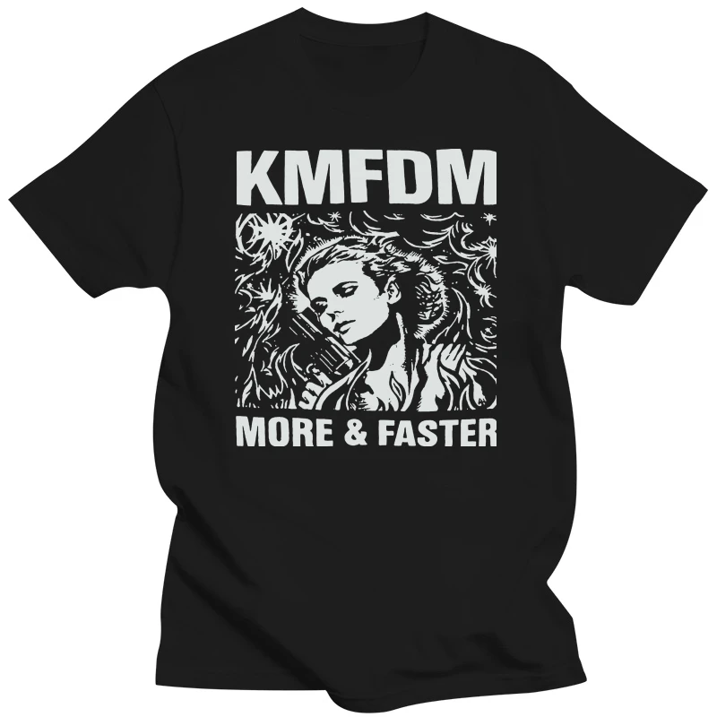 

Kmfdm More & Faster Industrial Kraut Mdfmk Excessive Force New Black T Shirt Fashion T-shirt Men Clothing Top Tee Plus Size