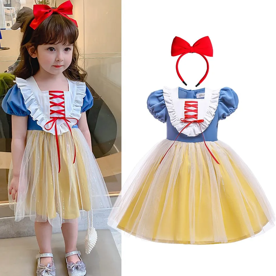 

Little Girl Princess Dress Snow White Dress for Baby Girl Kids Cosplay Halloween Costume Fancy Children Kawaii Dress 3-8 Years