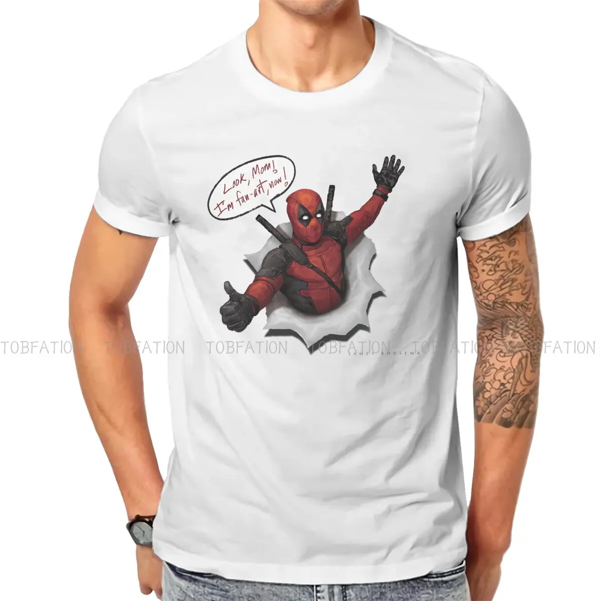 

Disney Deadpool Film Newest TShirt for Men Transparent Background Round Neck Basic T Shirt Hip Hop Birthday Gifts OutdoorWear