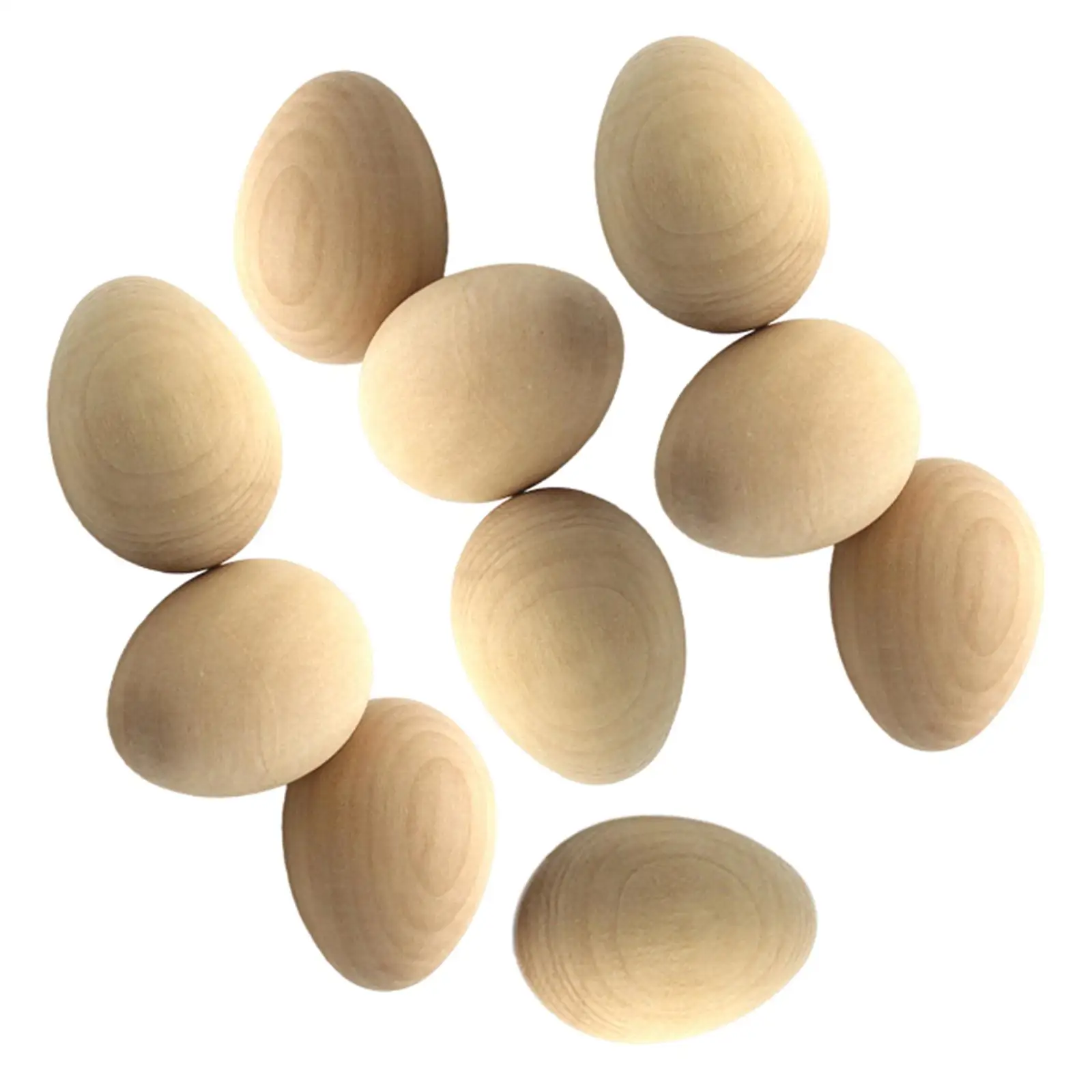 10Pcs Unfinished Wood Eggs with Flat Bottom Wooden Blank Eggs for DIY Easter images - 6