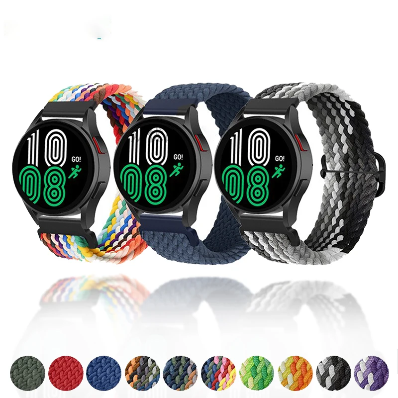 

Ремешок нейлоновый для Samsung Galaxy 4 40 мм 44 мм, регулируемый браслет для Active Amazfit Bip GTS 2 Mini Huawei GT 2 3, 20 мм 22 мм