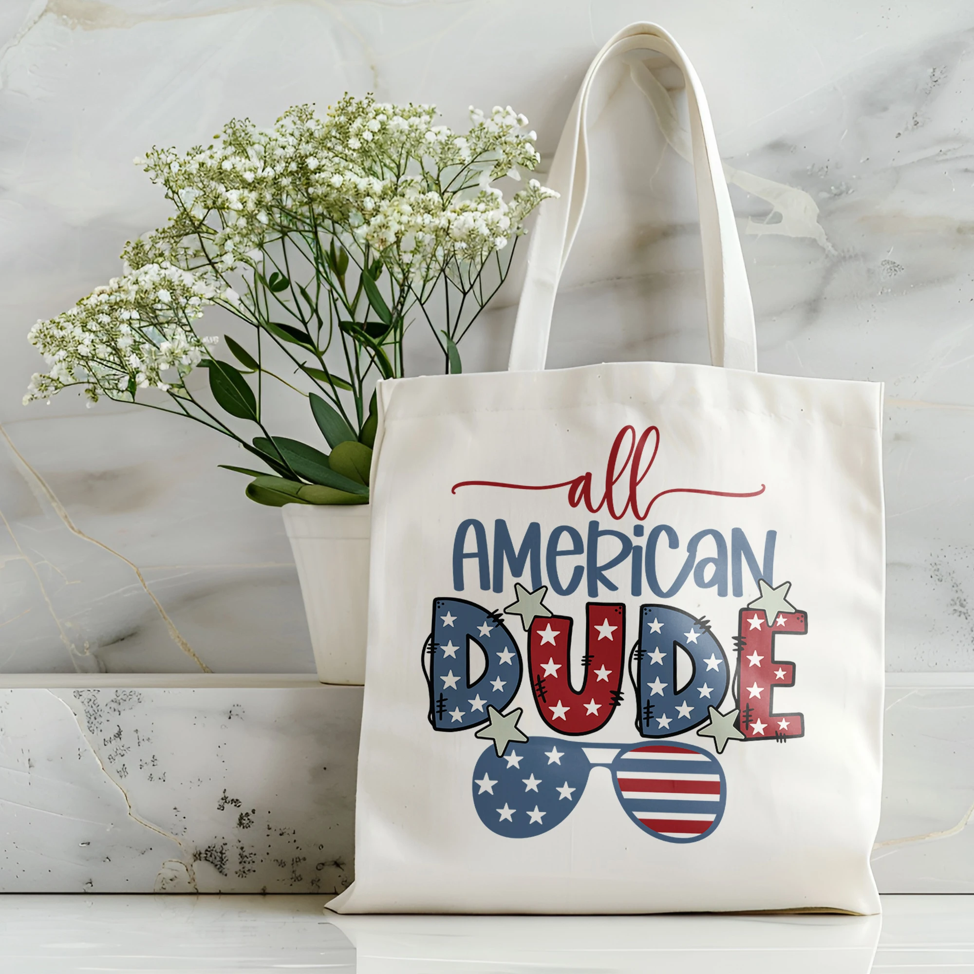 Празднование круглой сумки для покупок с логотипом в США многоразовая женская