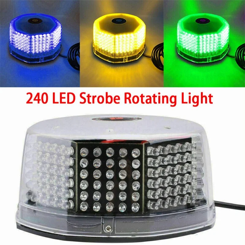 

240LED Explosion Flashing Ceiling Light Circular Octagonal Roof Magnetic Absorber Car Strobe Light Rotating Signal Light