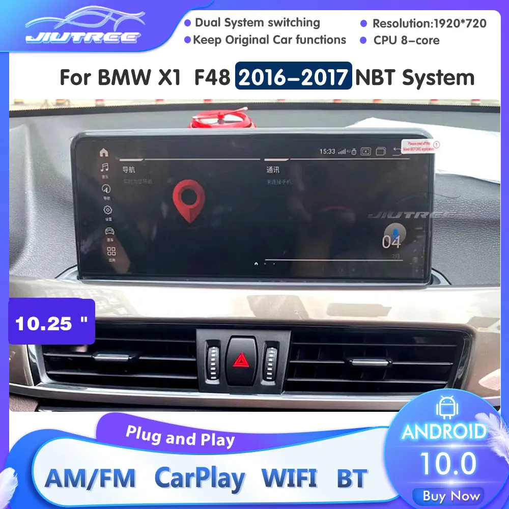 

2din Android car radio For BMW X1 F48 2016 2017 NBT System GPS Navigation 128GB Car Multimedia android auto Google carplay