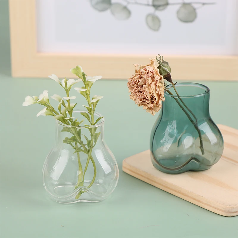 1:12 миниатюрная стеклянная ваза для кукольного домика имитация ягодиц полосатая