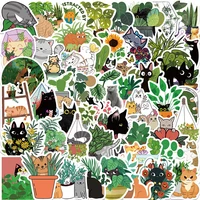 103050pcs kawaii cat plant funny animal stickers kids toys cute decals decorate notebook phone luggage guitar laptop sticker