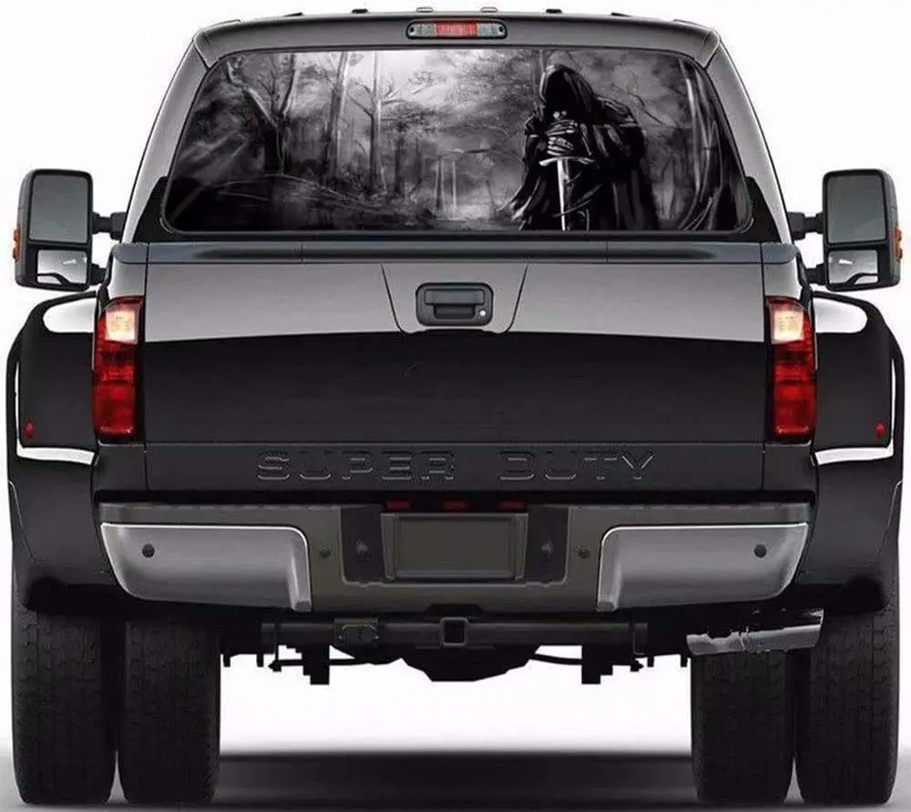 

Practlsol Car Decals- 1 Pcs Grim Reaper Decal Truck Stickers-Rear Window Decal, Car Decal Vinyl for Car/Truck/SUV/Jeep, Universa
