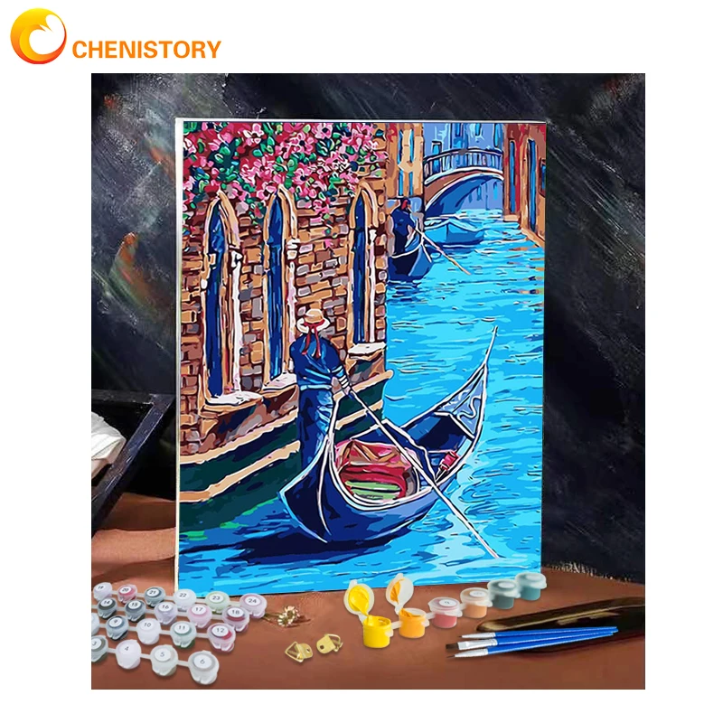

CHENISTORY DIY Painting By Numbers Venice City Picture For Living Room Home Decoration Coloring By Numbers Scenery Handpainted