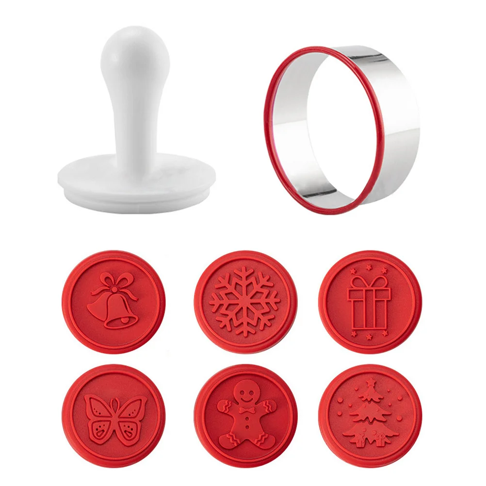

Cookie Christmas Stamps Siliconemold Stampbaking Press Biscuit Chocolate Molds Holidayset Tree Snowflake Mould Fondant Stampers
