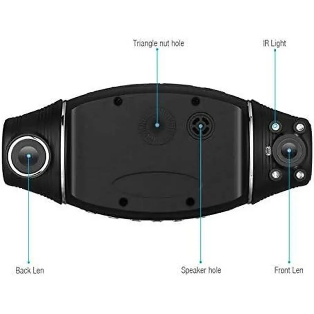 Двойной видеорегистратор для автомобилей передний и задний широкоугольный с