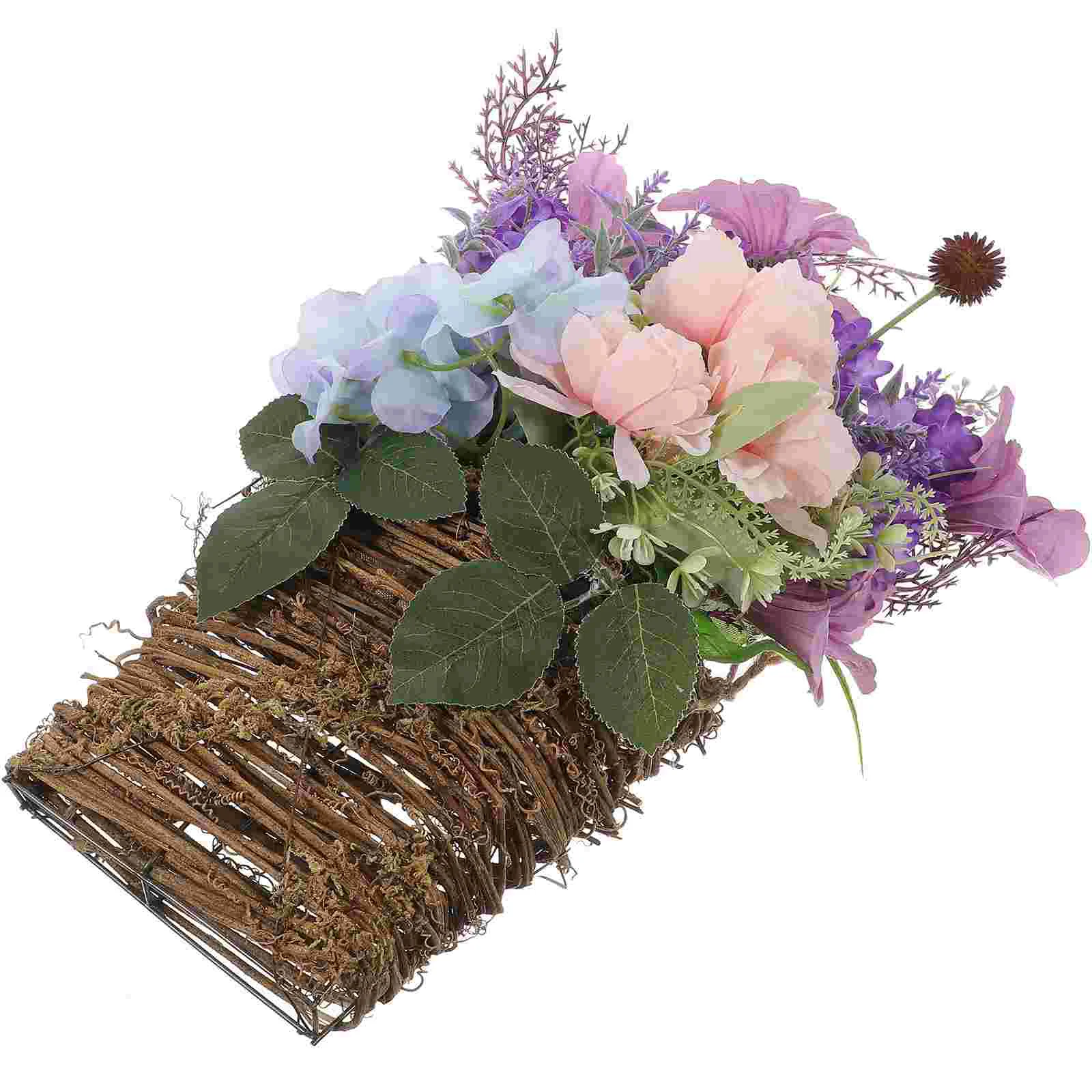 

Premium Lasting Decorative Flower Basket Artificial Hanging Plants Front Door Decor for Home Decor Housewarming Gift