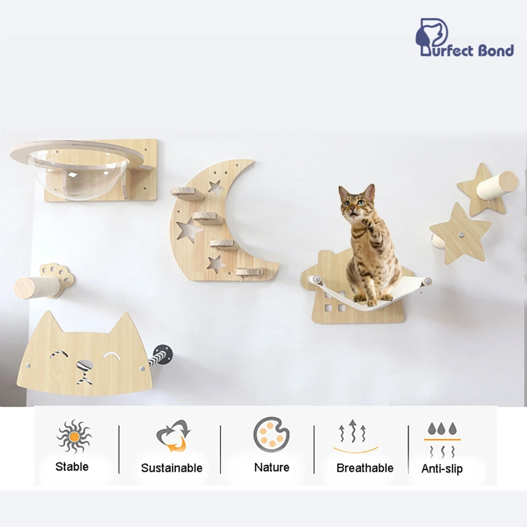 

Cat Wall Shelves/Furniture Shelves Perches and Steps Set Cat Wall scratchers Cat Shelves and Perches Cat Wall Mounted Shelves
