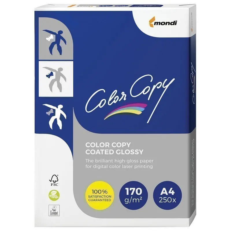 Бумага COLOR COPY GLOSSY мелованная глянцевая А4 170 г/м2 250 л для полноцветной лазерной