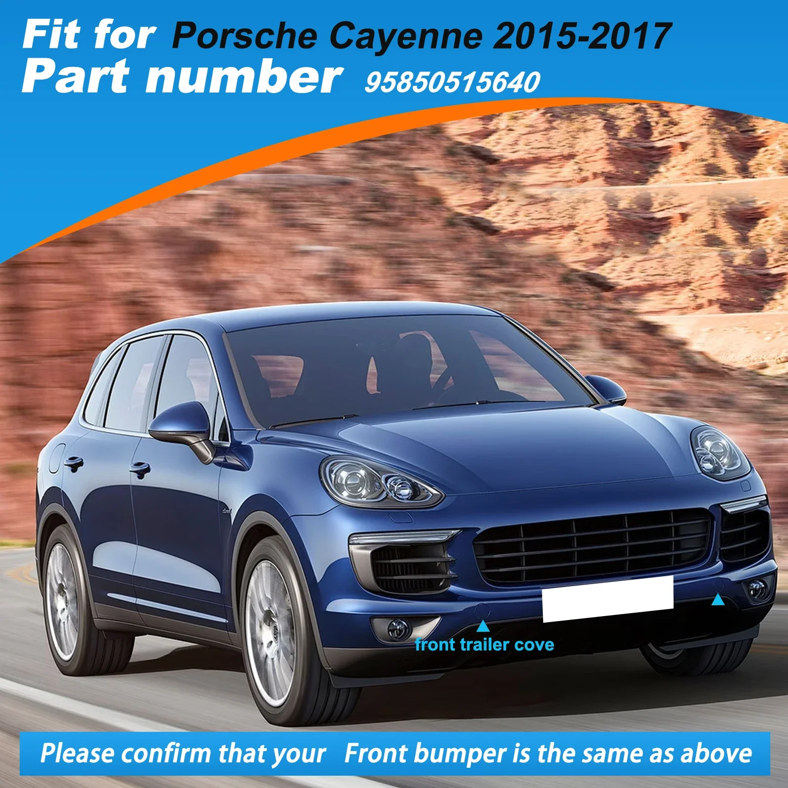 Фото Для Porsche Cayenne 92A Base 2015-2018 крышка фаркопа переднего бампера 95850515640 Замена OE Премиум качество №3