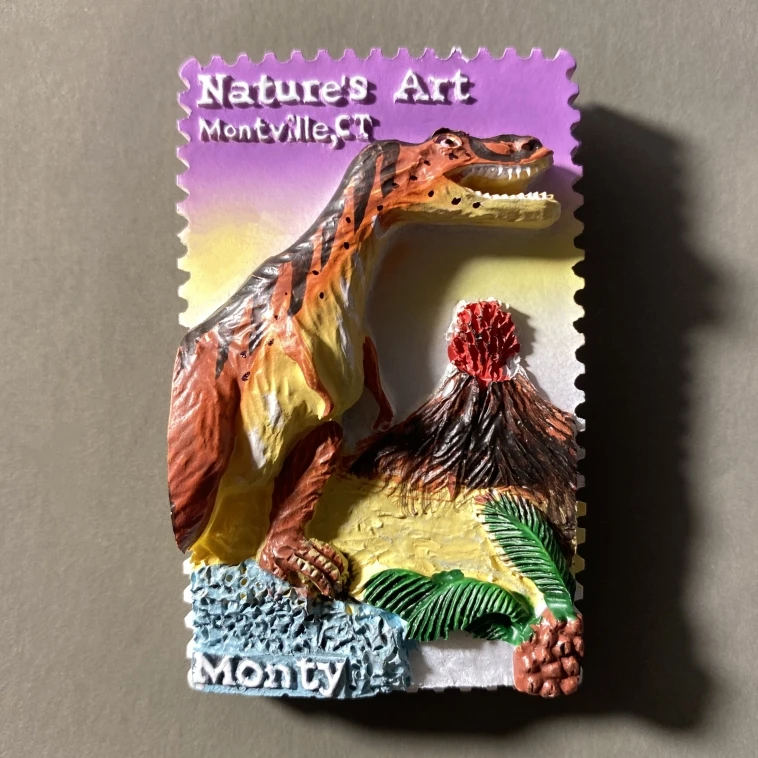 

Montaverville Dinosaurs, Connecticut, USA Fridge Magnets Tourist Souvenir Refrigerator Stickers Commemorative Home Decoration