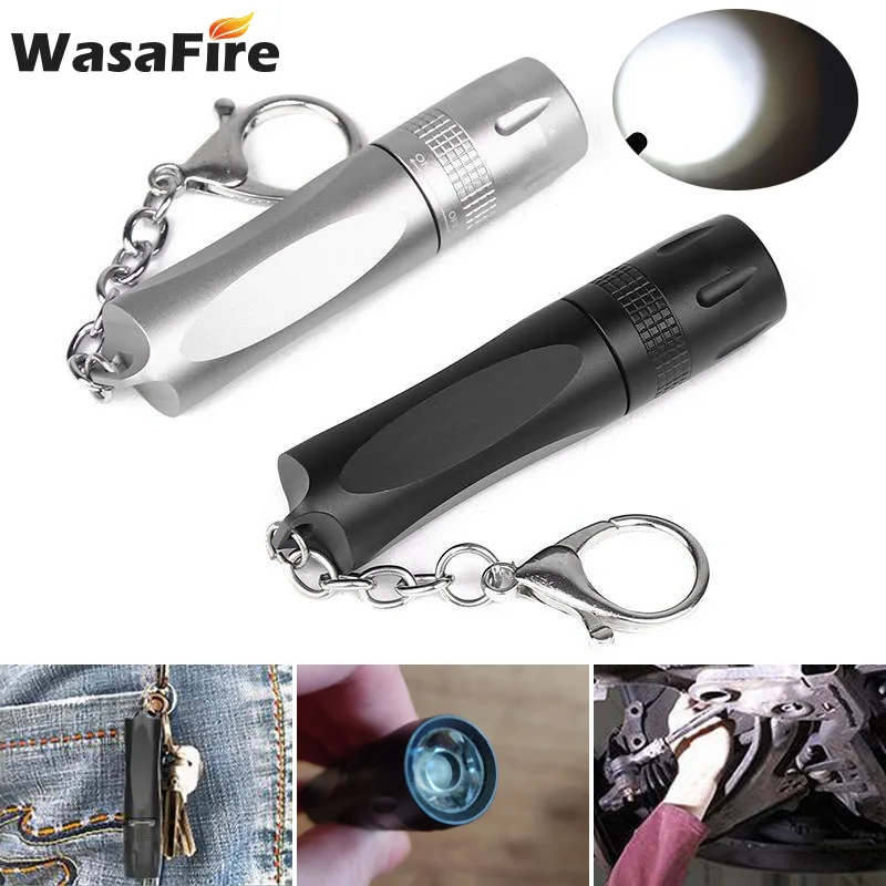

Portable Mini Keychain Flashlight Waterproof T6 LED Small Torch Outdoor Emergency Pocket Lanterna Powered by AA or 14500 Battery