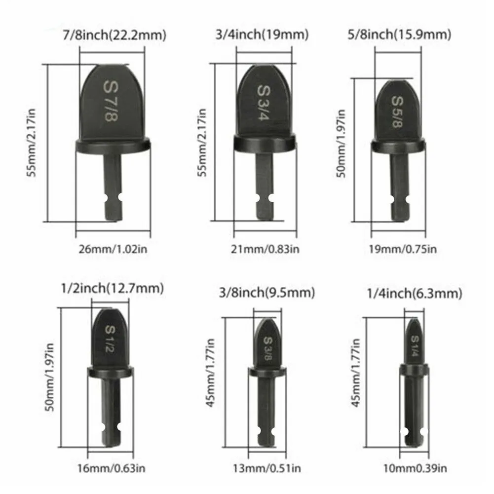 

11x Air Conditioner Copper Tube Expander 5 Sizes Wear-resistant Swaging Tool Drill Bit Pipe Flaring Tool Sets Hex Shank Pipe