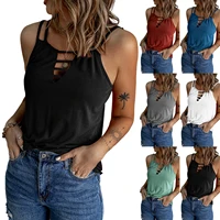 2022 summer new womens clothing womens sexy hollow shoulder straps casual vest women