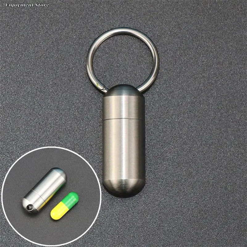 

1pc Mini Waterproof Stainless Steel Sealing Bottle Outdoor EDC Survival Pill Box Container Casule Pill Bottle Tank Case