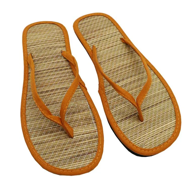 

Girls Couple Flip-flops Home House Flats Japanese Cane Straw Slippers Casual Footwear Slides Beachwear Summer Womens Flip Flops