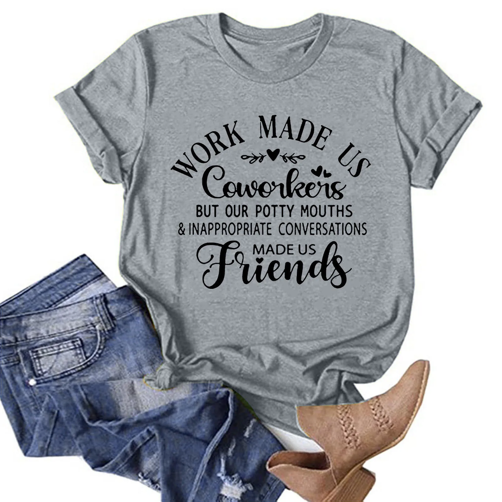 

Белая женская блузка, повседневный Свободный Топ, рубашка с буквенным принтом, модный топ с коротким рукавом, блузка с круглым вырезом, своб...