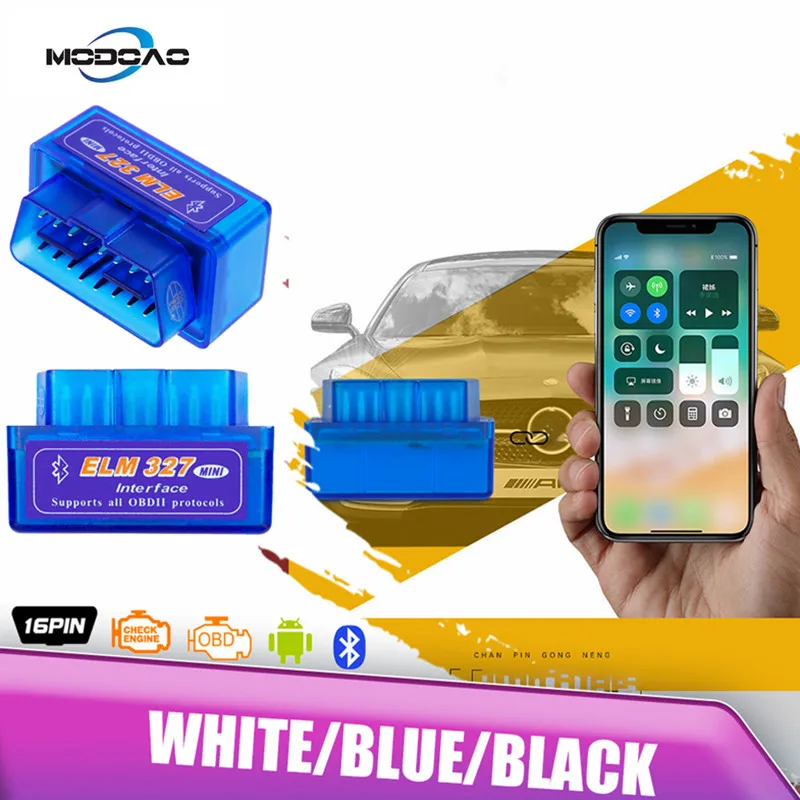 

Диагностический сканер EIM327 OBD2, совместимый с Bluetooth, с адаптером OBDII