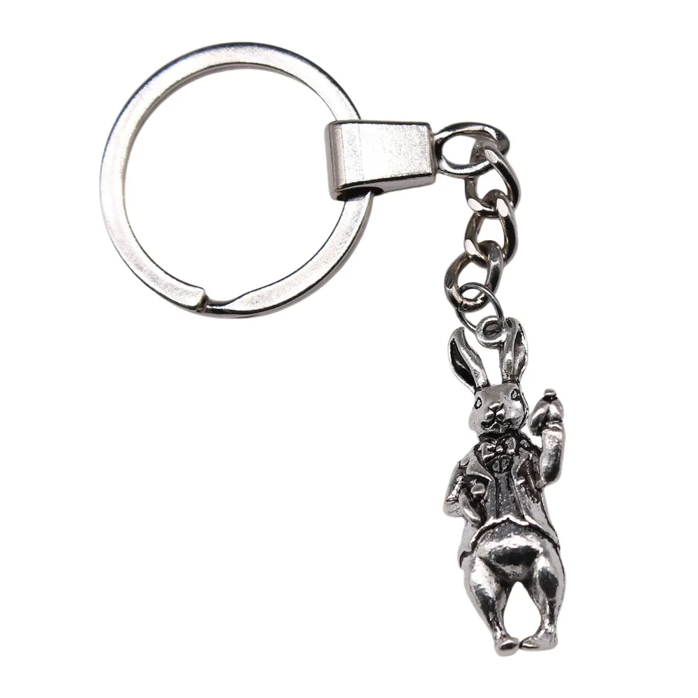 Dropshipping Souvenirs Gift Men Keychain 2 Colors 36x15mm 3D Rabbit Pendant Keyring | Key Chains