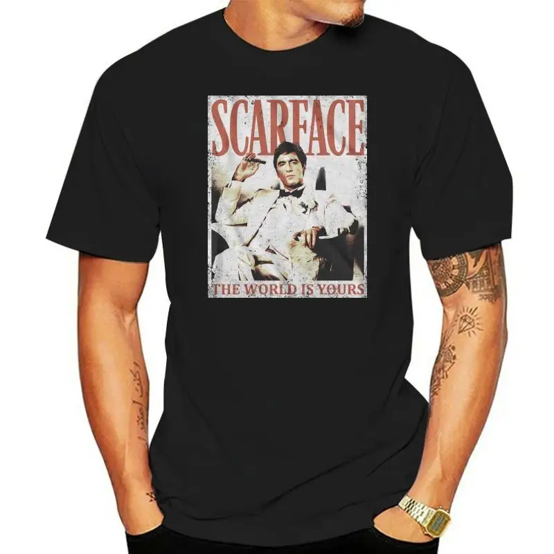 

MENS OFFICIAL Scarface Movie Poster AL PACINO T- SHIRT SIZES Black TONY SM - 5XL