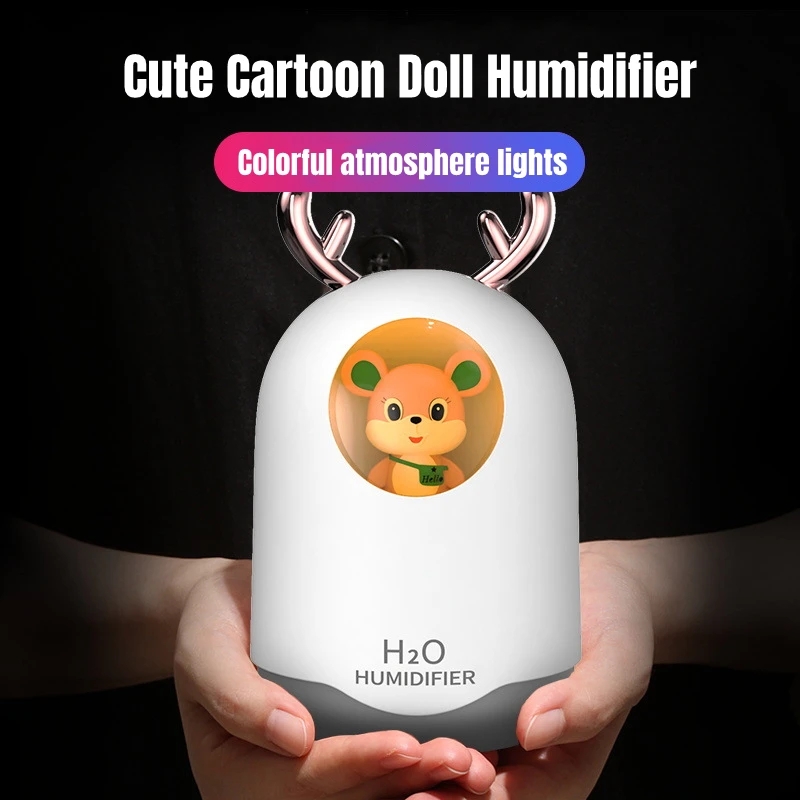 

Lovely Cartoon Air Humidifier USB Mini Warer Diffuser for Home Car Portable Cool Mist Maker Fogger with LED Lamp Humidificador
