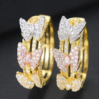 godki romantic cute sweet butterfly hoop earrings jewelry for women girl birthday anniversary engagement wedding jewelry