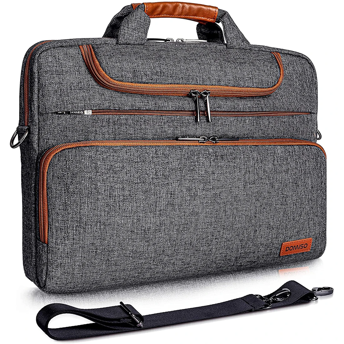 

DOMISO 10",13",14",156",17" Inch Multi-Functional Laptop Sleeve Business Briefcase Waterproof Messenger Shoulder Bag