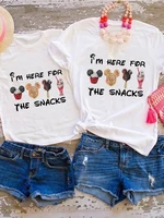 disney t shirts summer mickey series the snacks women family look outfits parent child all match t shirts casual fun tshirts