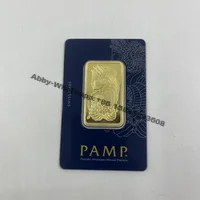 

New 1 ounce 24K Gold Plated Copper Copy Bar Swiss Lady Bullion Ingot (Non-magnetic) DIFFERENT Serials (Sealed Packaging)