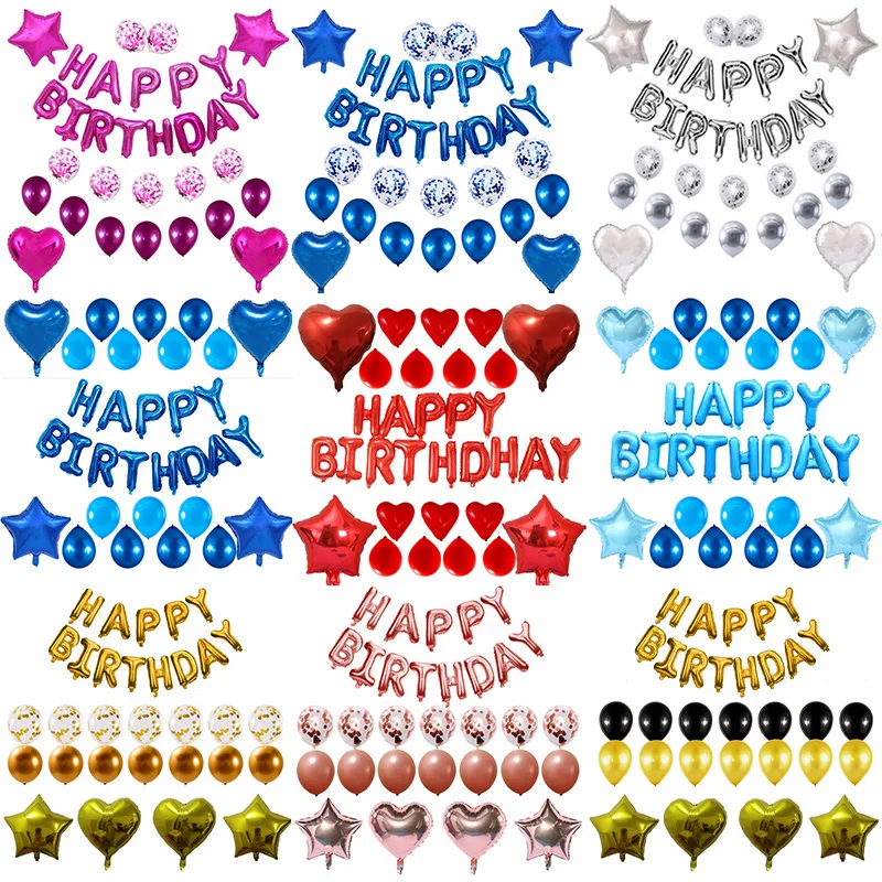 

31Pcs 12/16/18incn Latex Balloons Foil Happy Birthday Party Sets Confetti Ballon Wedding Wall Decor Christmas Garland Globos