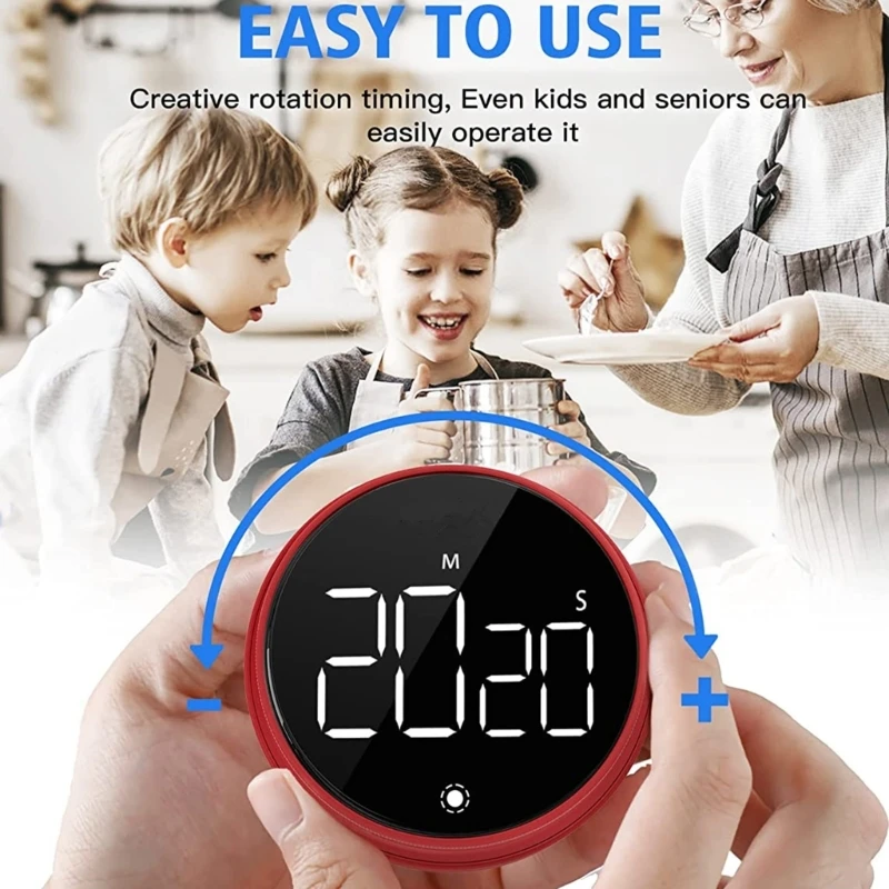 

Magnetic Digital Timer Kitchen Rotary Timer for Cooking,Studying, Exercising