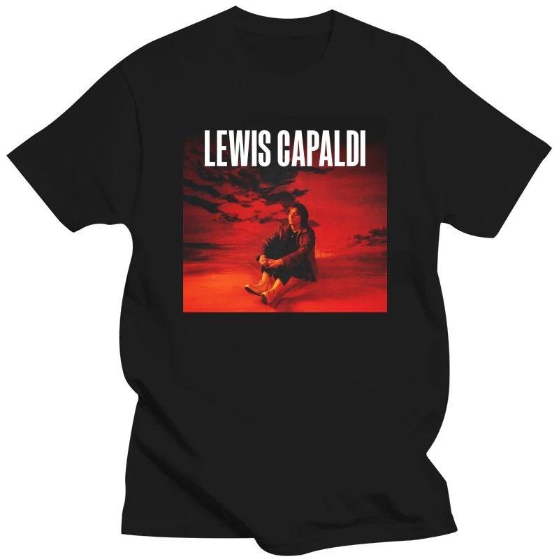 EMILY MORAN Мужская модная футболка Lewis Capaldi с черным буквенным принтом