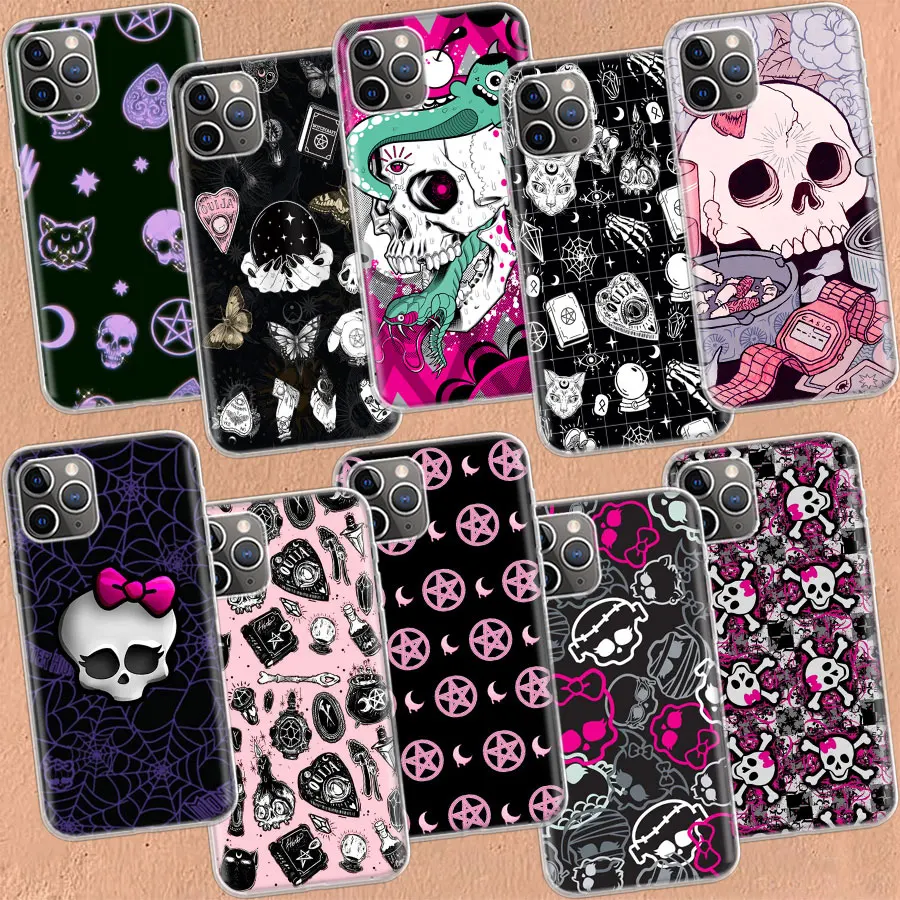 

Witch Girl and Cat Phone Case For Apple Iphone 14 Pro Max 12 13 Mini 11 SE 2020 X XS XR 8 7 6 6S Plus 5 5S Cover Shell Coque TPU