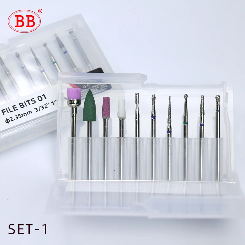 

BB Алмазное сверло для ногтей, вращающийся шлифовальный набор, твердосплавная головка, диаметр хвостовика 2,35 мм, сделай сам, для неметаллического пластикового дерева