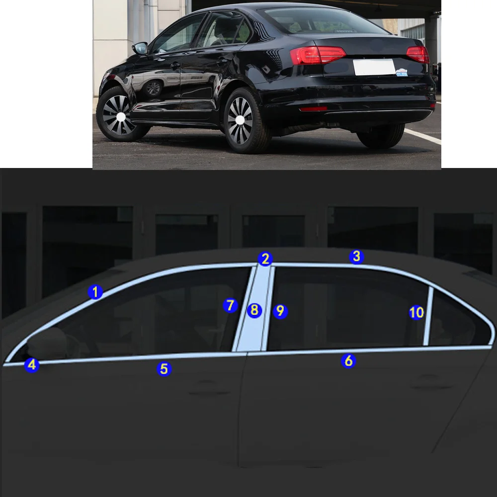 

Car Sticker Garnish Pillar Window Middle Strip Trim Frame Hoods For VW Volkswagen Sagitar 2012 2013 2014 2015 2016 2017 2018