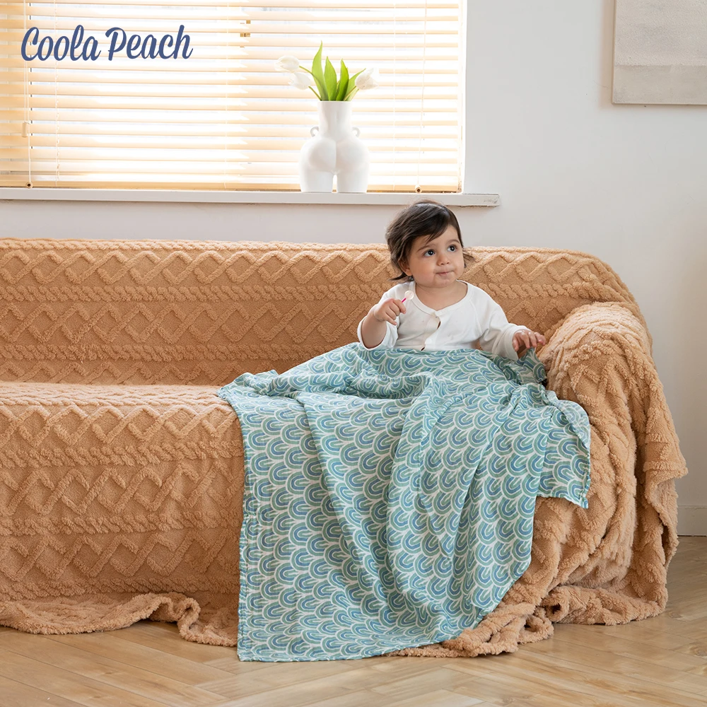 

Coola Peach #Muslin Products# 2023 New Arrival Baby Swaddle Blanket Soft Breathable Newborn Wrap Infant Bath Towel