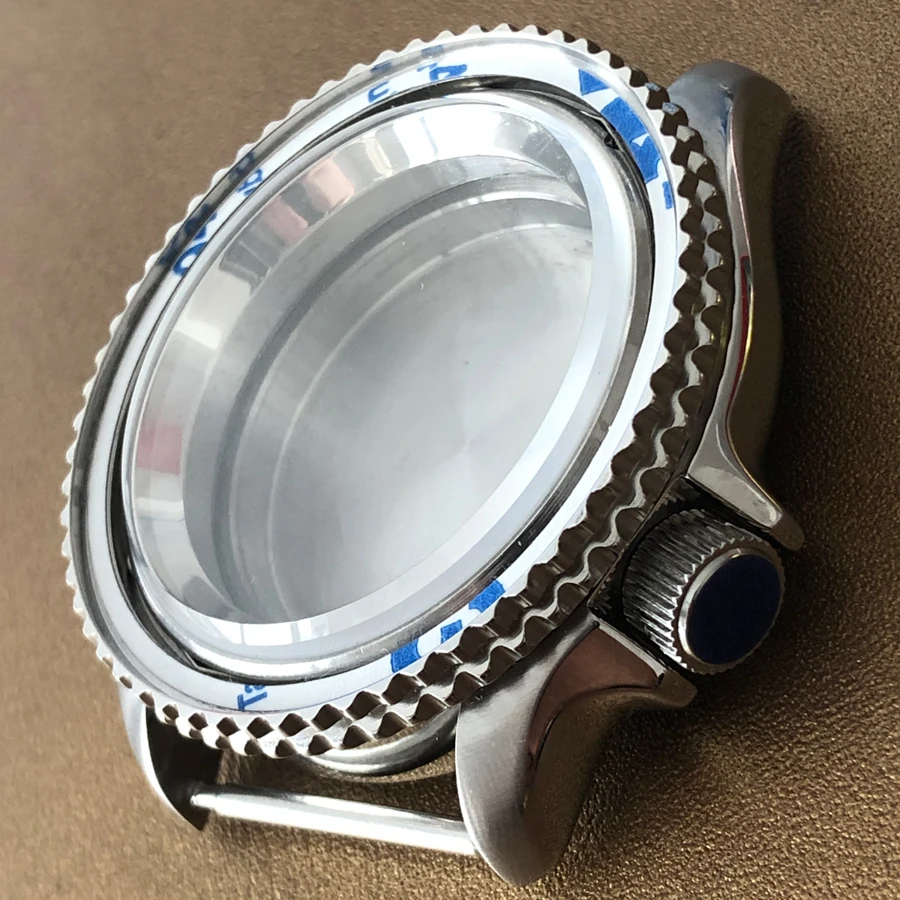 42mm Watch Case Aluminum Bezel Stainless Steel Case Sapphire Glass Fit  NH35 NH36 Movement Modification Watch Case