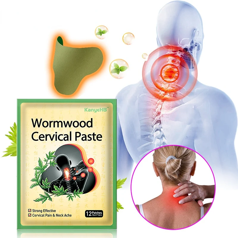 

1bag=12pcs Neck Medical Plaster Relieve Neck Shoulders Pain Wormwood Extract Patches Relax Cervical Spine Muscle Stickers