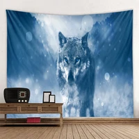 moon wolf holy animals tapestry decoration wall hanging lion wolf tiger pattern background wall tapestry home textile
