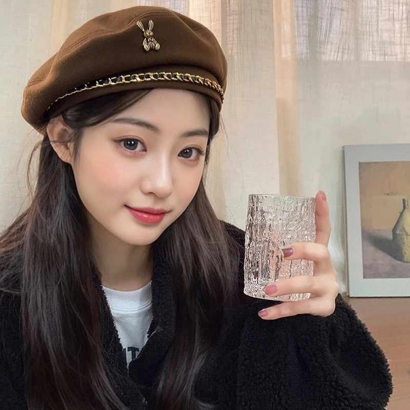 1 шт. Женская осенне-зимняя шерстяная восьмиугольная детская шапка Белль из