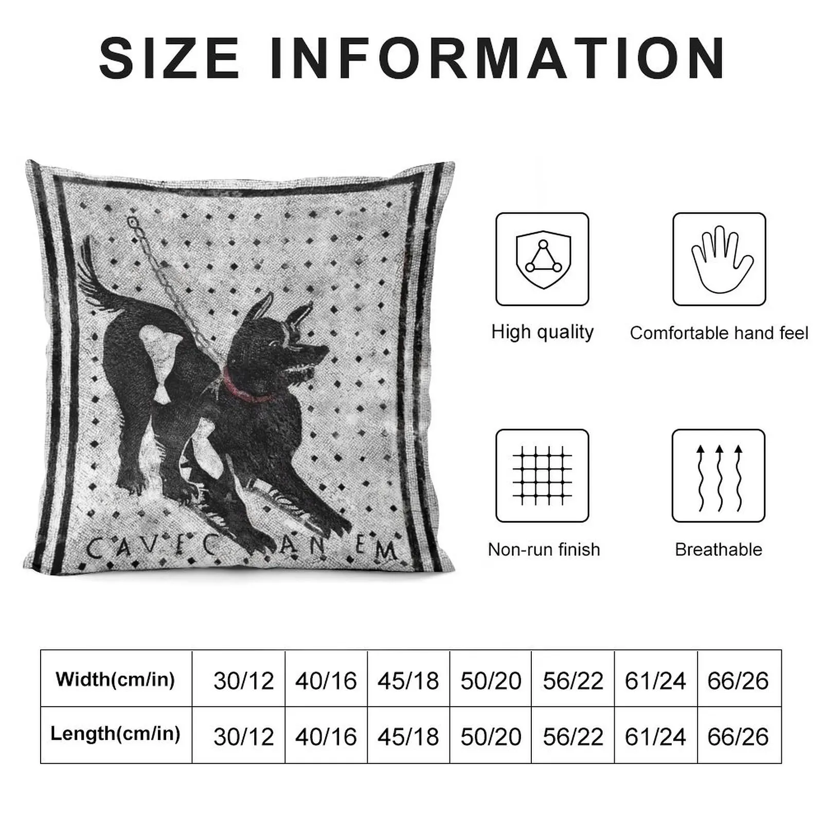 Декоративная подушка пещера Canem-Остерегайтесь собаки-Помпеи Латинская мозаика